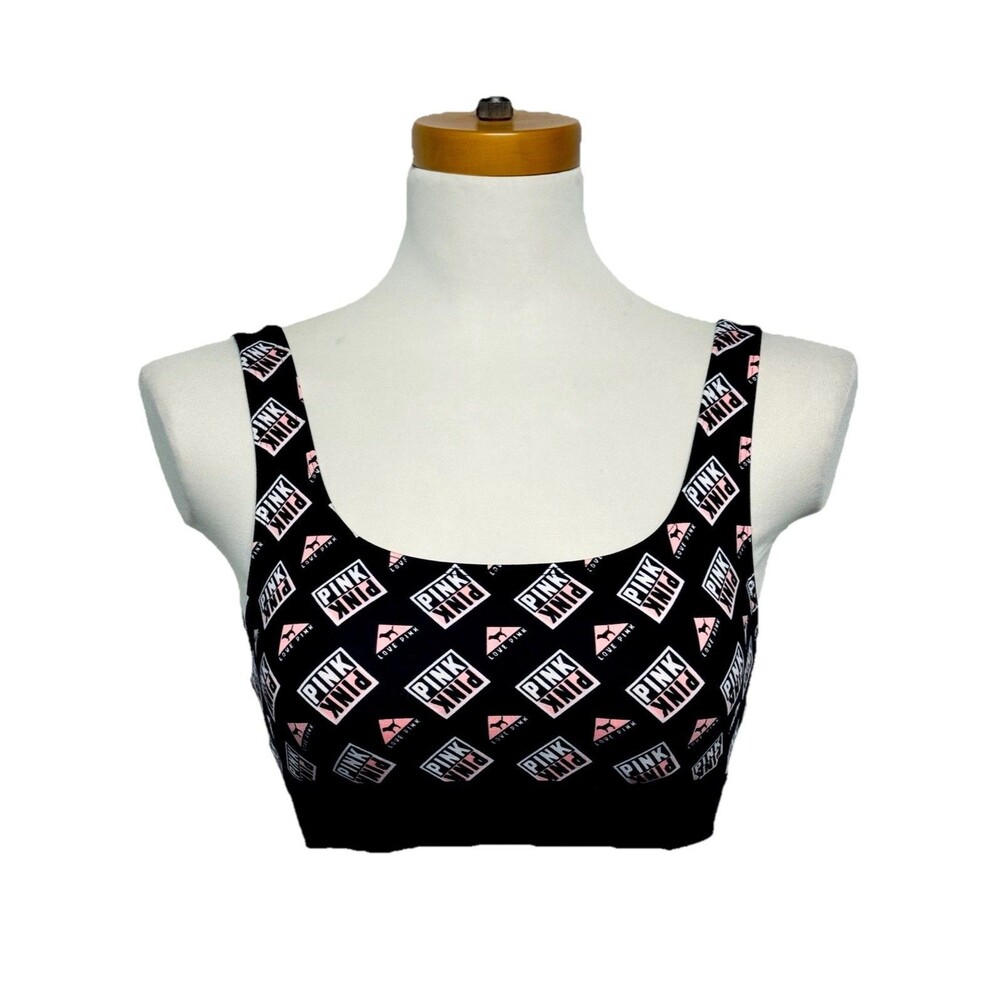 Victoria's Secret Ultimate Love Pink Dog Logo Sports Bra Lightly Padded Small